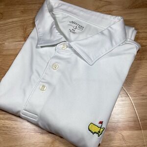 Mens Masters Tech Short Sleeve Performance Golf Polo- White/Navy- XXL